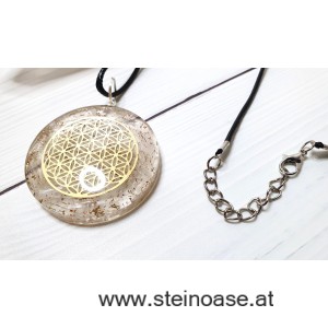 Orgon Anhänger: Selenit & Blume des Lebens